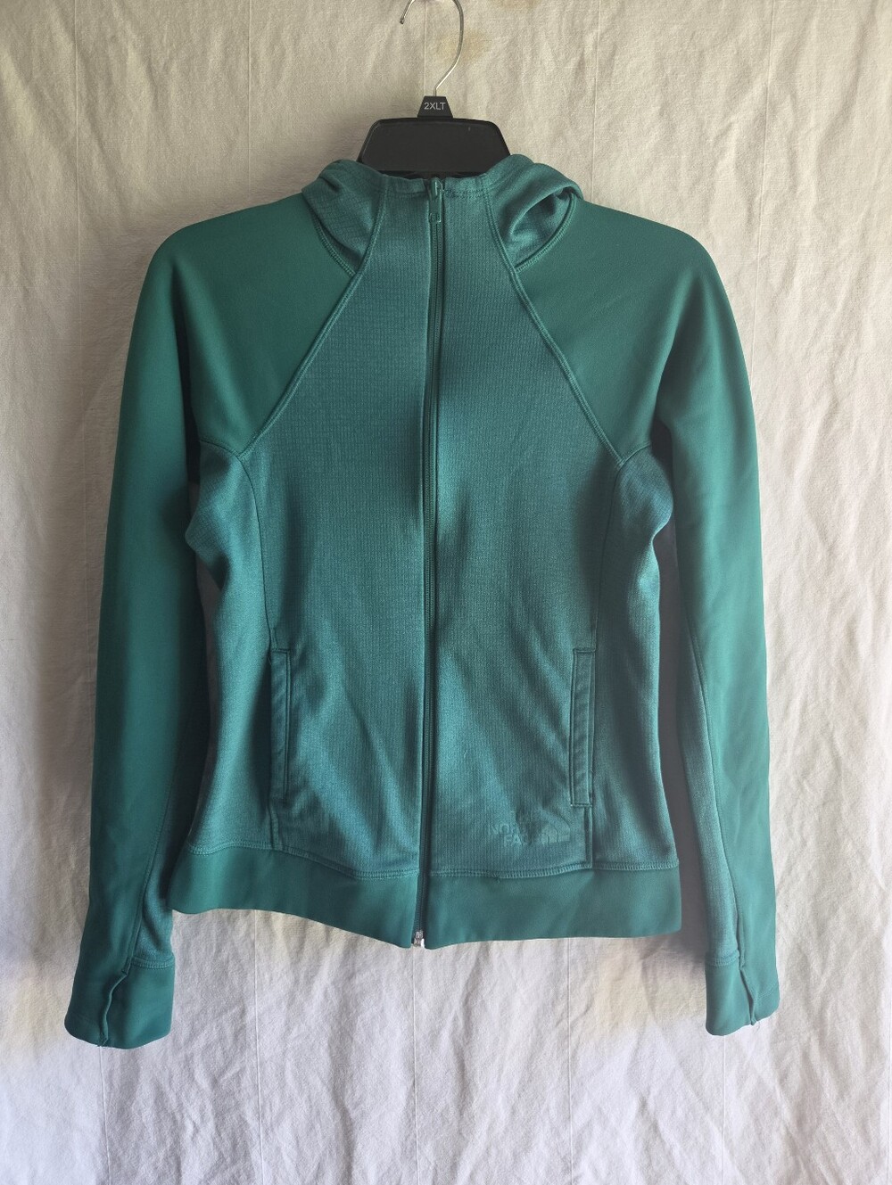 North Face Women's XS Fleece Jacket Green Full Zip Lightweight Outdoor Warm